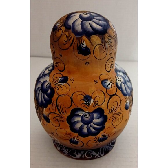Nesting Dolls Hand Painted - 10 Pieces Light Wood Marked Soviet? RARE Large size - Picture 3 of 13